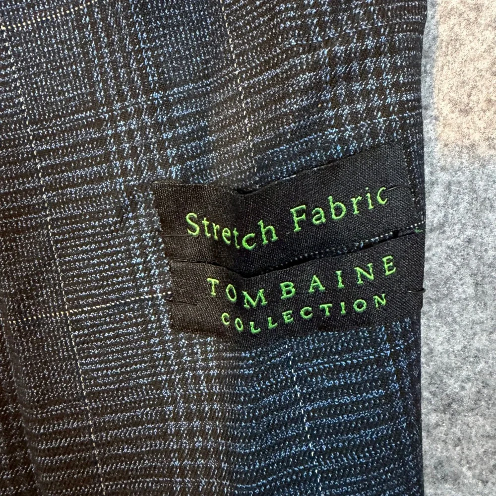 Tom Baine Mens Blue Glen Plaid Stretch Slim Fit Blazer Jacket 2XL 46 TBP81-1 NWT